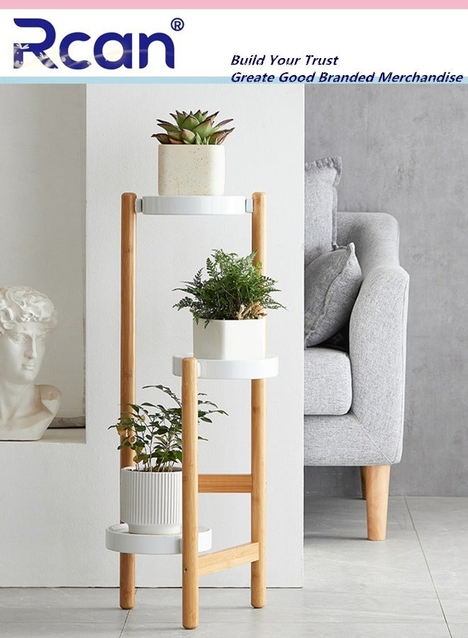 Rcan 3 Tier Plant Stand Indoor Wooden Tall Plant Stands for Multiple Plants Corner Plant Holder Flower Pots Display Rack for Balcony Living Room Office Garden Patio - Image 3