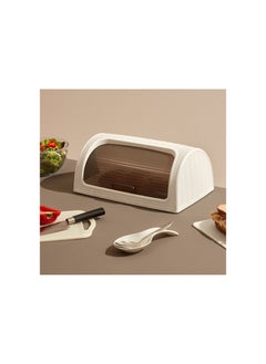 dunya Dunya Bread Box ,BPA Free, With Moving (42*27.4*18cm) Acrylic Lid -Turkey Made White  - Image 4