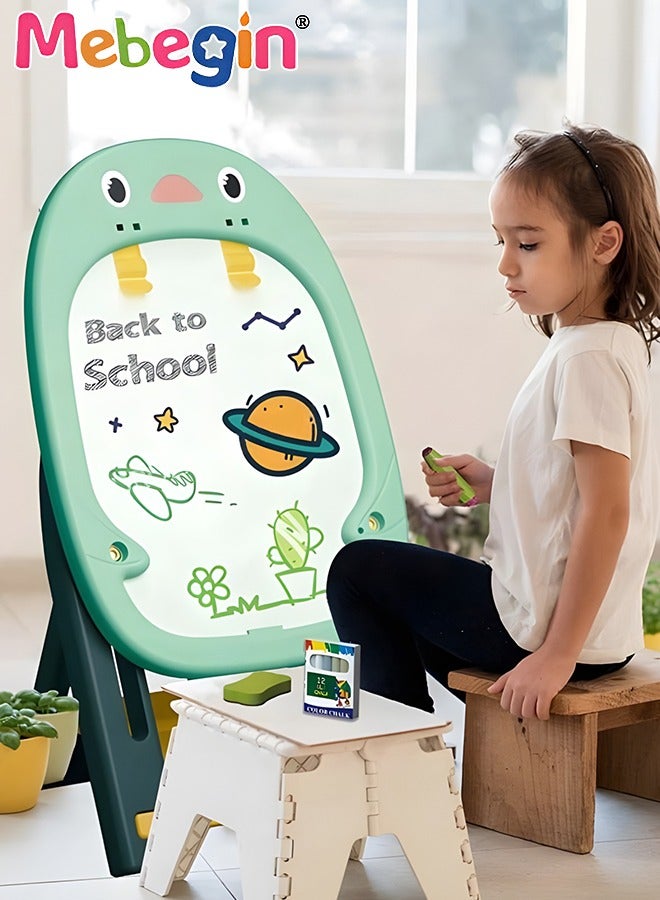 Kids Magnetic Easel for Kids with 5 Drawing Pens, Adjustable Drawing Easel with Dinosaur Shape and Stable Structure, Portable Drawing Board, Educational Art Easel, Ideal Gift for Kids, 32.5*30*62cm  - Image 3