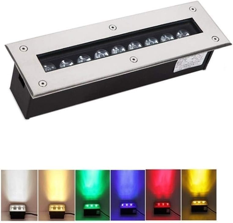 ضوء أرضي LED - إضاءة المناظر الطبيعية، أضواء LED مستطيلة مدمجة تحت الأرض، إضاءة الممرات الأرضية للسلالم، أضواء خارجية للمباني سطح الشرفة D، أزرق 5 واط - Image 2