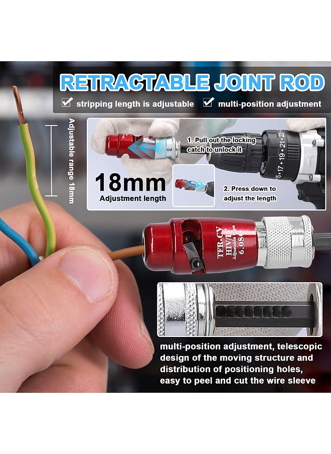 Generic Aluminum Alloy Electric Wire Stripper Cable Peeling Stripper Practical Rotary Stripping Tool Compatible with A Variety of Electric Drills  - Image 2