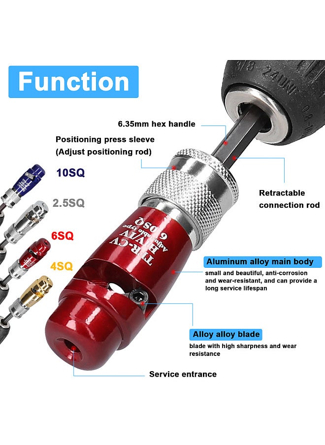 Generic Aluminum Alloy Electric Wire Stripper Cable Peeling Stripper Practical Rotary Stripping Tool Compatible with A Variety of Electric Drills  - Image 4
