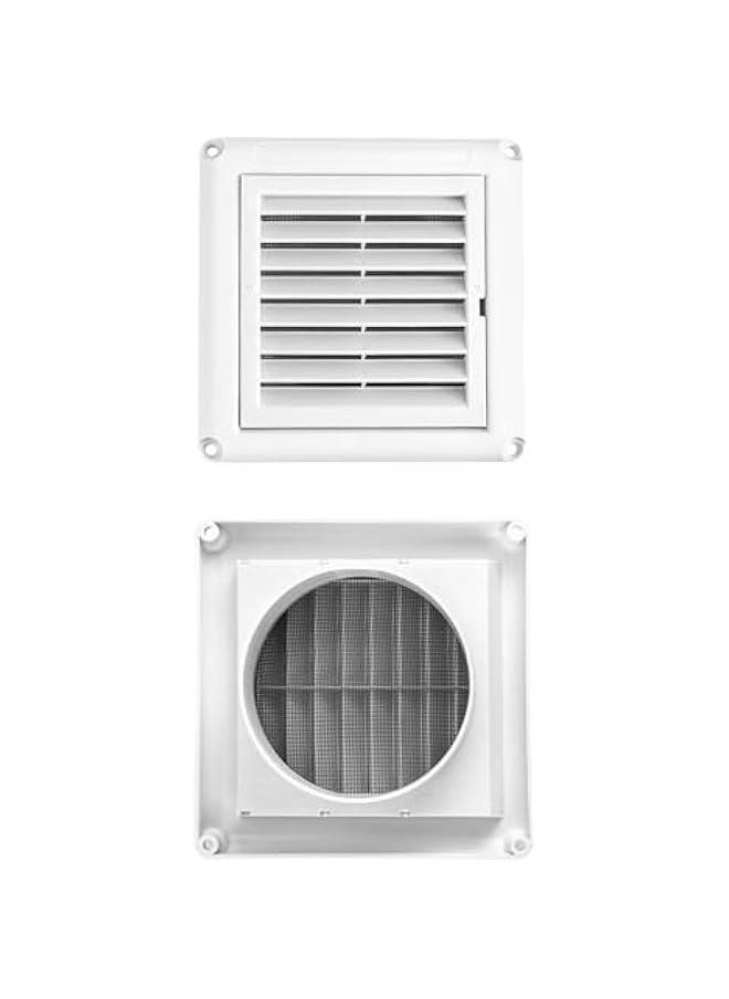 Arabest 4 White Louvered Vent Cover Set for Outdoor Dryer Exhaust, 8 Pack Covers Prevent Birds Nesting, Including Easy Installation Screws  - Image 3