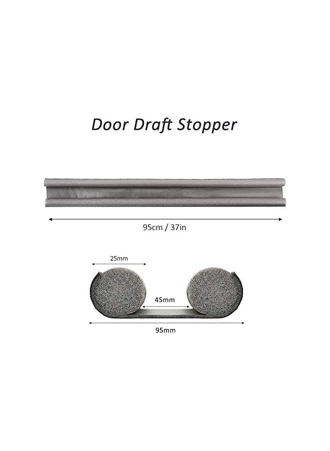 The Bros Door Draft Stopper, 30'' to 38'' Under Door Draft Blocker Window Breeze Blocker, Noise Sound Light Smell Blocker for Doors and Windows, Grey, DOOR GUARD-Gr, 37inch - Image 2