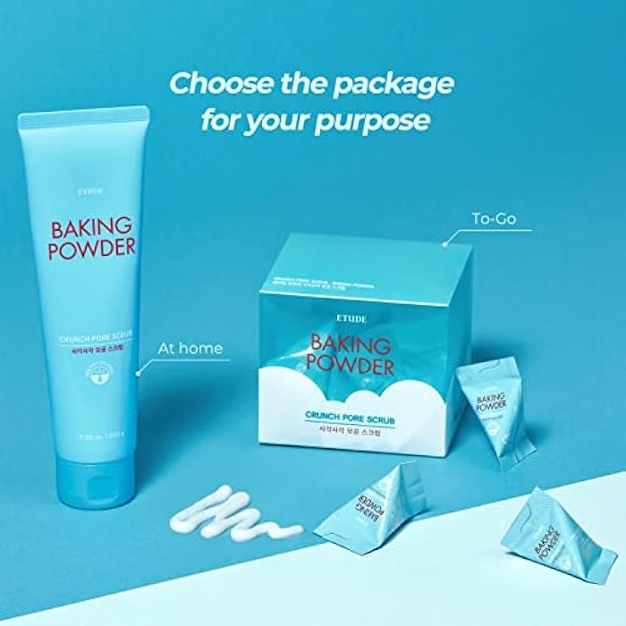 ETUDE Baking Powder Crunch Pore Scrub (0.25 Fl Oz x 24 Pouches), Facial Scrub, 43.5% Baking Powder for Deep Cleansing, Gentle Exfoliation, Cooling Effect, Hydrating, Korean Skin Care, Beauty - Image 2