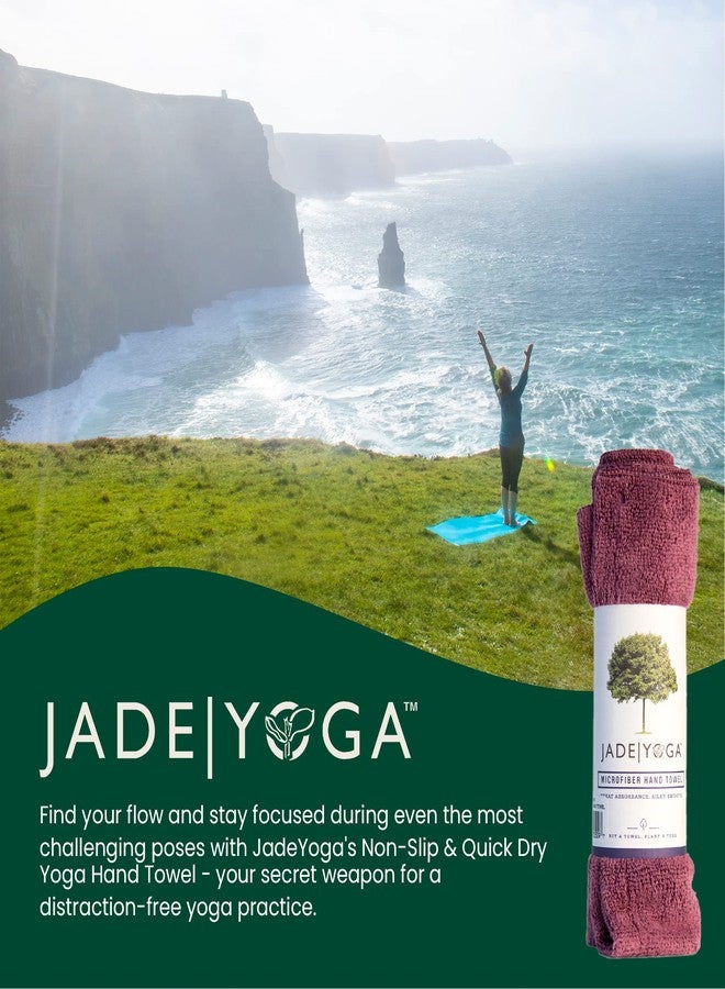JadeYoga Non-Slip & Quick Dry Yoga Hand Towel - Microfiber Workout Towel, Super Absorbent Sweat Towel, Lightweight Gym Towel with Great Grip, Yoga Towel for Men & Women - Raspberry (14" x 24") - Image 5