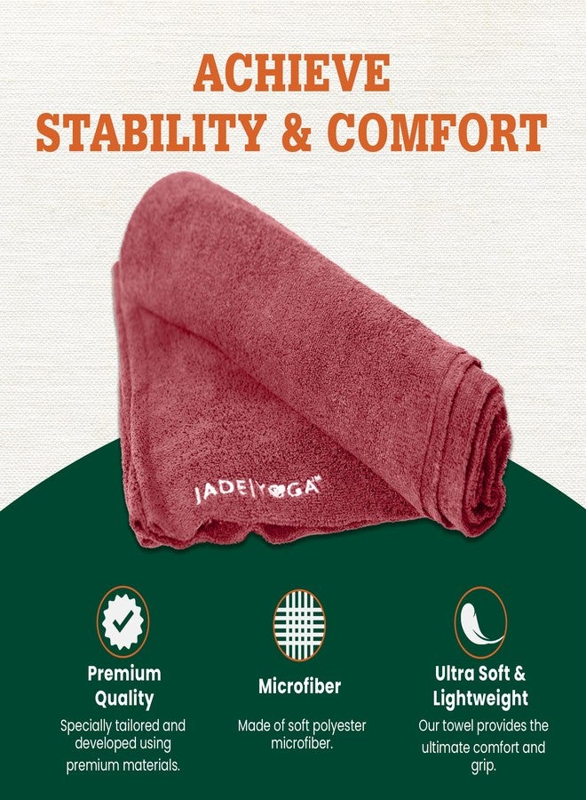 JadeYoga Non-Slip & Quick Dry Yoga Hand Towel - Microfiber Workout Towel, Super Absorbent Sweat Towel, Lightweight Gym Towel with Great Grip, Yoga Towel for Men & Women - Raspberry (14" x 24") - Image 3