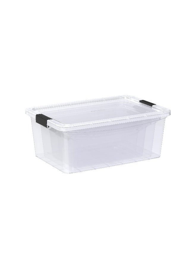 Cosmoplast - Set of 4 - 5, 8, 13, 20L Clear Plastic Storage Boxes with Lockable Lids - Image 1