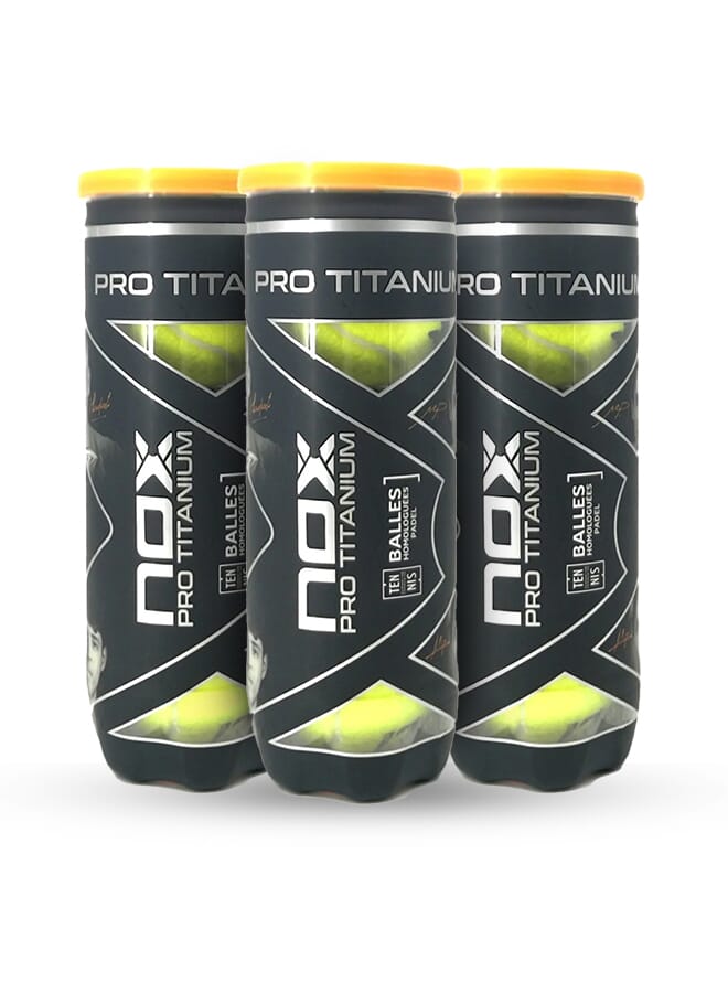 NOX NOX PRO TITANIUM 3 Padel Ball Cans - Total 9pcs Ball
