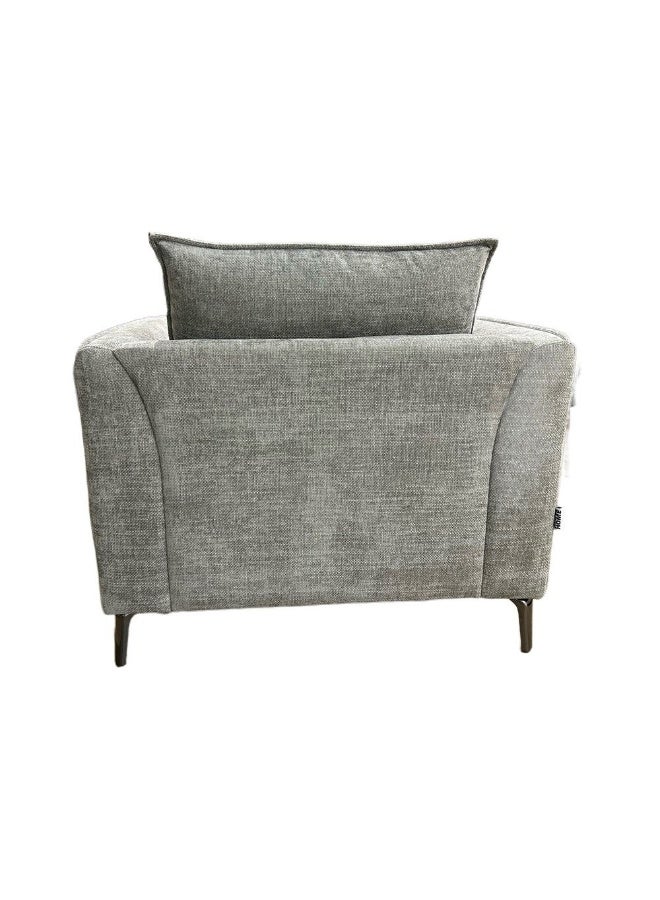DANUBE HOME Jamir 1 Seater Fabric Sofa | Armchair | Modern Design Single Seater Accent Chair | Comfortable Living Room Furniture L109xW91xH96cm -Grey - Image 5