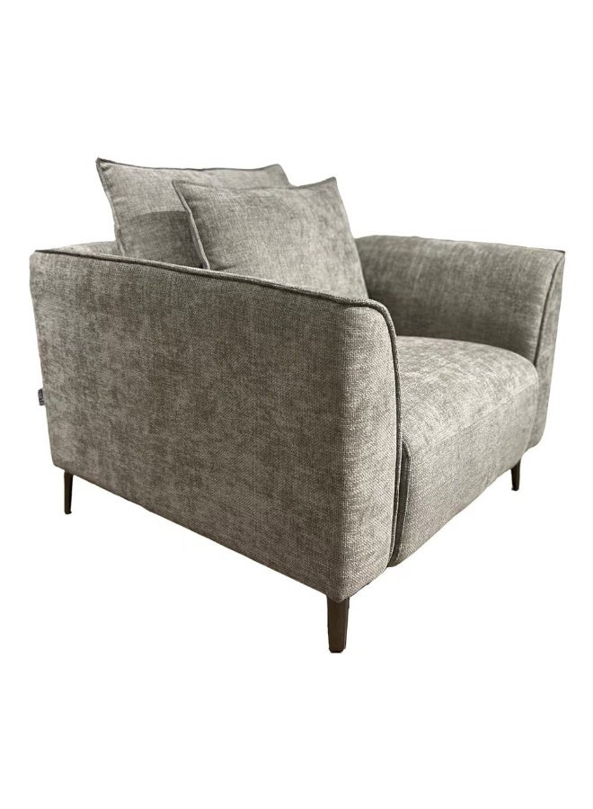 DANUBE HOME Jamir 1 Seater Fabric Sofa | Armchair | Modern Design Single Seater Accent Chair | Comfortable Living Room Furniture L109xW91xH96cm -Grey - Image 2