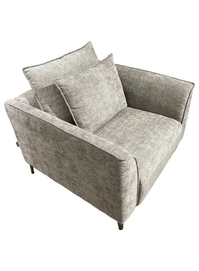 DANUBE HOME Jamir 1 Seater Fabric Sofa | Armchair | Modern Design Single Seater Accent Chair | Comfortable Living Room Furniture L109xW91xH96cm -Grey - Image 3