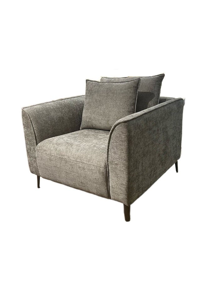 DANUBE HOME Jamir 1 Seater Fabric Sofa | Armchair | Modern Design Single Seater Accent Chair | Comfortable Living Room Furniture L109xW91xH96cm -Grey - Image 4