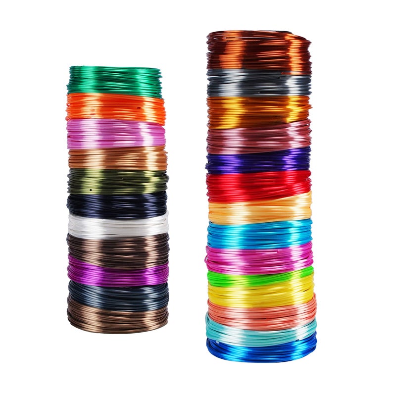 MIKA3D 25 Colors Silk Shiny PLA Filament Sample Pack, Each Color 4 Meter Length, Total 100m 3D Printer 3D Pen Material Refill, with Extra 2 Finger Caps by MIKA3D - Image 3