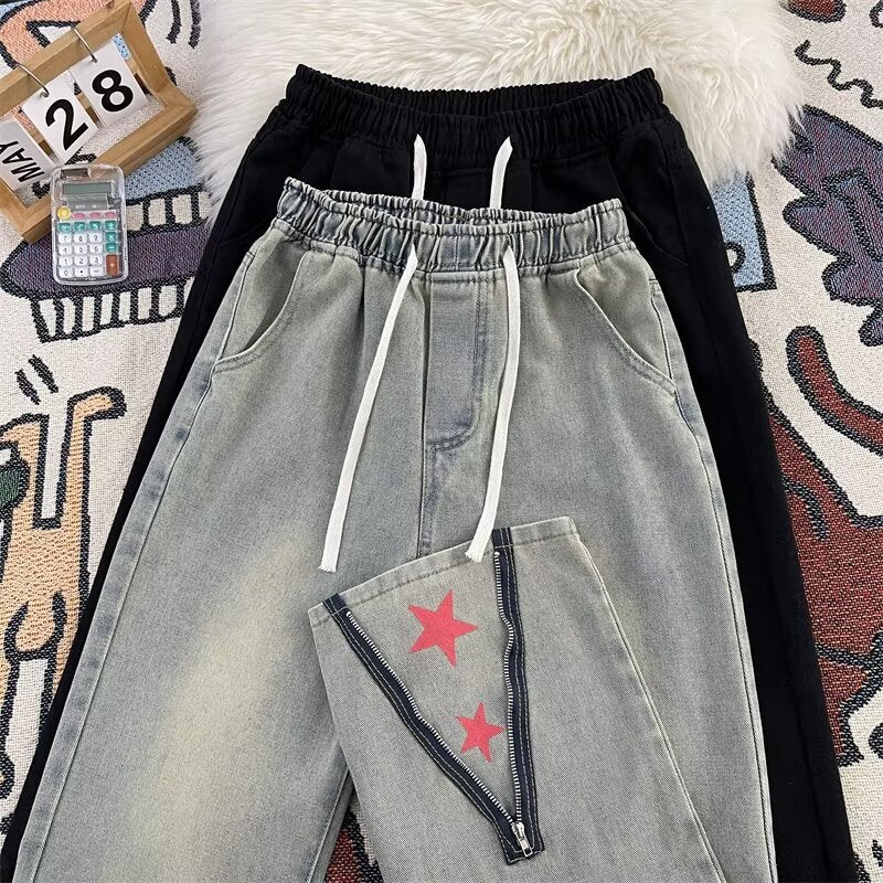 Unisex Classic Denim Jeans Loose Fit Daily Outdoor Wear - Image 2