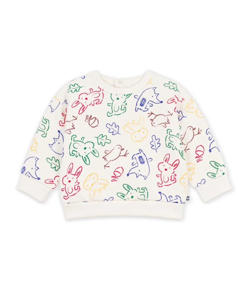 بيتي باتو Babies' Animal Print Cotton Sweatshirt