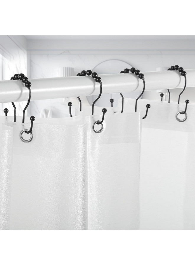 Goowin Goowin Shower Curtain Hooks, 12 Pcs Shower Curtain Rings, Stainless Steel Black Shower Curtain Hooks, Shower Curtain Rings Rust Proof, Smooth Sliding Anti-Drop Double Shower Rings for Curtain (Black)  - Image 5