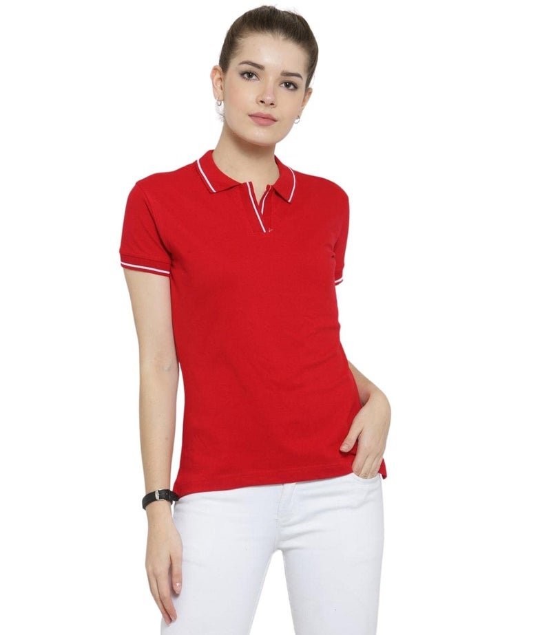 Scott International Women's Organic Cotton Polo T-Shirt (1.1_lsp1_S_Red_Small) - Image 1