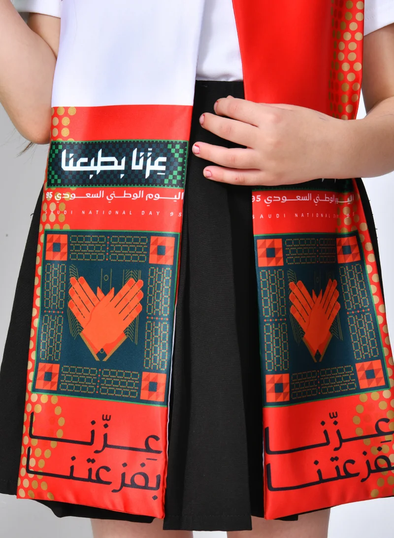 HAWRAA ABAYA National Day Scarf with Logo - Red (for Boys and Girls)