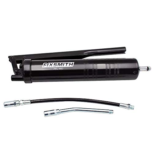 FIXSMITH Professional Lever Action Grease Gun- Heavy Duty Construction-10,000 PSI Max Pressure,Includes 12" Reinforced Flex Hose & 7" Rigid Extension,2-Way Loading-14 oz.Cartridge & Bulk Fill. - Image 4