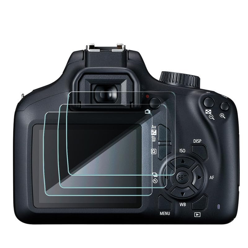 FCS DSLR Camera Screen Protector for Canon EOS 3000D, 3 Pcs | Crystal Clear Protection with 9H Hardness Armor - Image 1