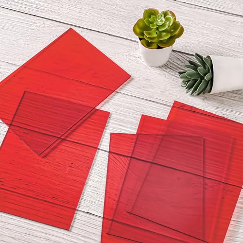 Lesnlok Red Acrylic Sheets 1/8 inch Thick 3mm 2 Pack 8 x 10 Clear Plexiglass Sheets,for Sign,Craft,Painting,Laser Cutting,DIY Display Projects… (8"x 10", Red, 2) - Image 5