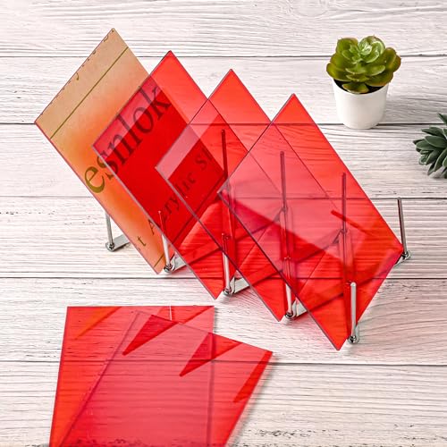 Lesnlok Red Acrylic Sheets 1/8 inch Thick 3mm 2 Pack 8 x 10 Clear Plexiglass Sheets,for Sign,Craft,Painting,Laser Cutting,DIY Display Projects… (8"x 10", Red, 2) - Image 4