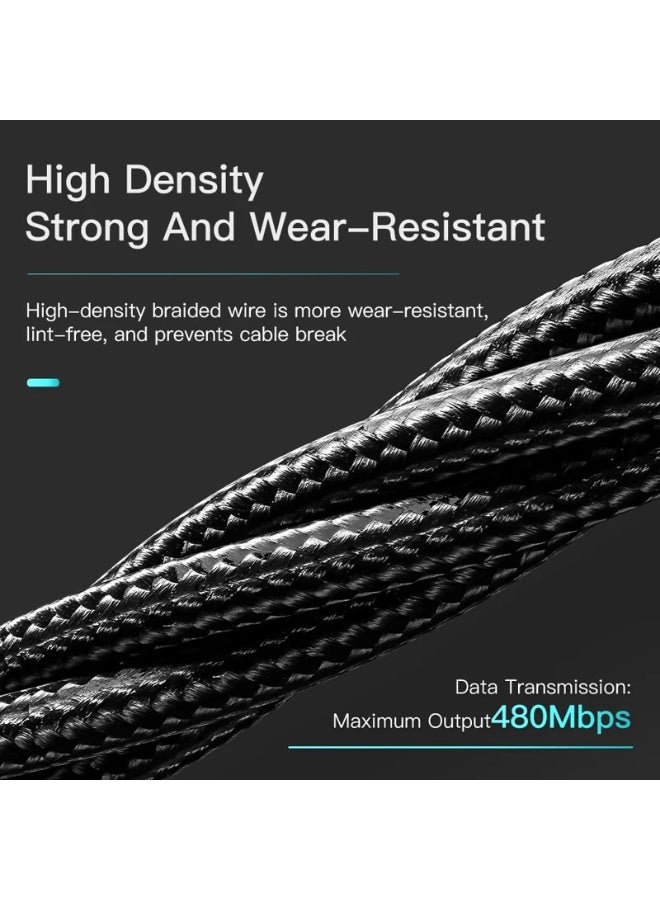 ESSAGER USB-A to Lightning Cable 2.4A Fast Charging iPhone Cable 1M, Durable Charging & Data Sync Cable 480Mbps - Image 4