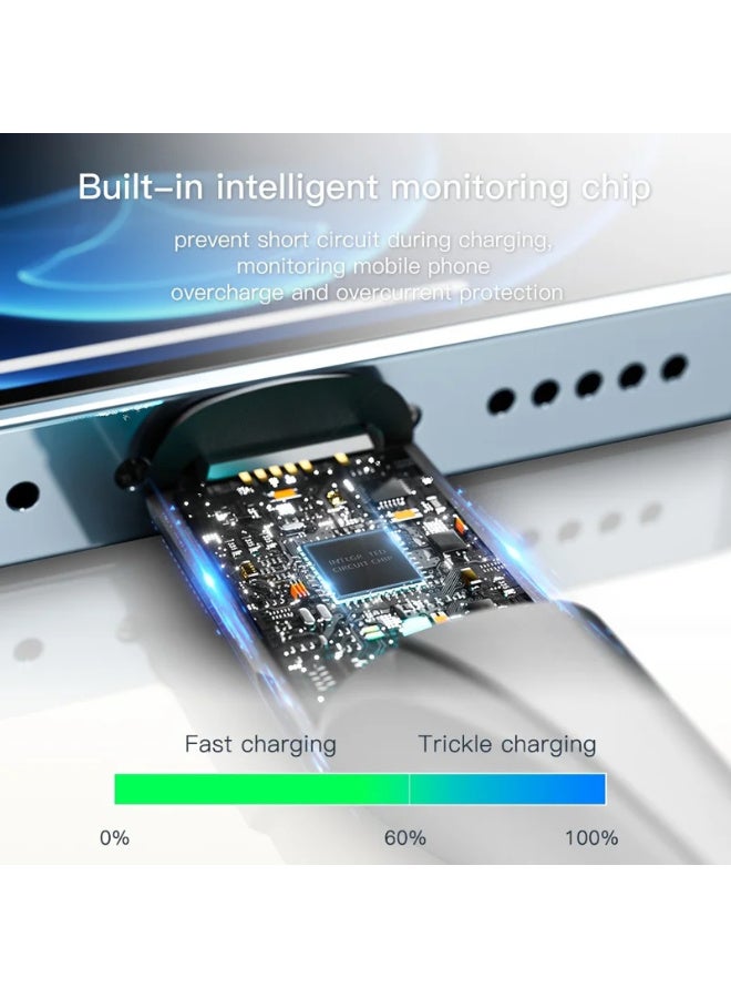 ESSAGER USB-A to Lightning Cable 2.4A Fast Charging iPhone Cable 1M, Durable Charging & Data Sync Cable 480Mbps - Image 3