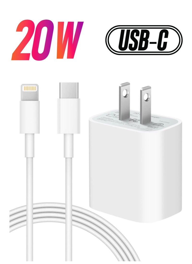 Generic Fast Charger [Apple MFi Certified] 20W PD Fast Type C Wall Charger with 6FT Charging Cable Compatible iPhone 13/13 Mini Pro Max/12 Pro Max/12  - Image 1