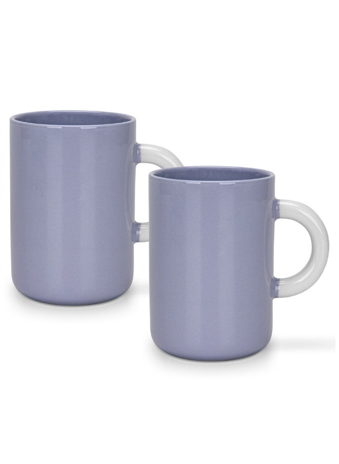 Fissman 2-Piece Coffee Mugs 540ml New Bone China Printed Tea Cups, Purple Ceramic Mug for Hot Drinks, Latte, Cappuccino, Office or Home Use  - Image 4