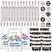 Supervitae 200 Pcs Cancer Awareness Accessories Include 50 Multicolor Ribbon Gift Bags 50 Colorful Ribbon Wristband 50 Cancer Awareness Pen 50 Prevention Button Pins for Charity Gifts Supplies - Image 2