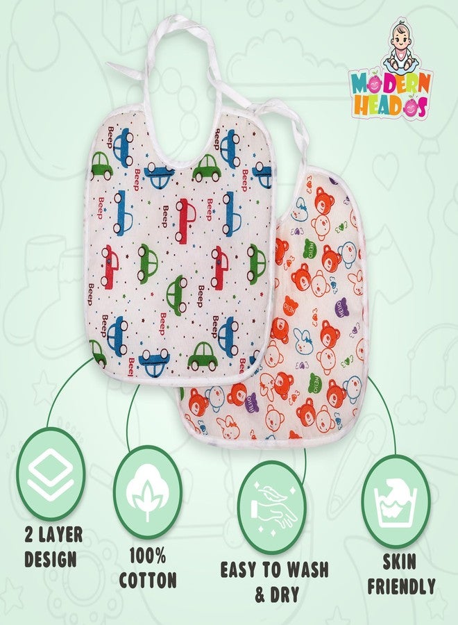 Modern Heados Baby Bibs Pack of 5| Bibs for new born baby Cotton Combo Bibs (Multicolor) (MDBB__12) - Image 3