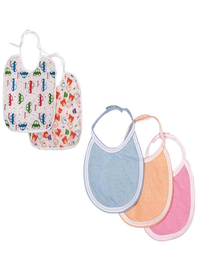 Modern Heados Baby Bibs Pack of 5| Bibs for new born baby Cotton Combo Bibs (Multicolor) (MDBB__12) - Image 1