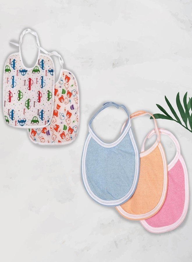Modern Heados Baby Bibs Pack of 5| Bibs for new born baby Cotton Combo Bibs (Multicolor) (MDBB__12) - Image 2