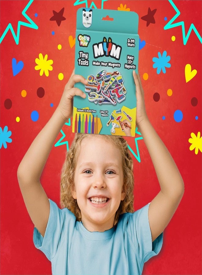 Play Panda MYM Colour & Play Tiny Tools Craft Kit for Kids, Make 20+ Fridge Magnets - Image 5