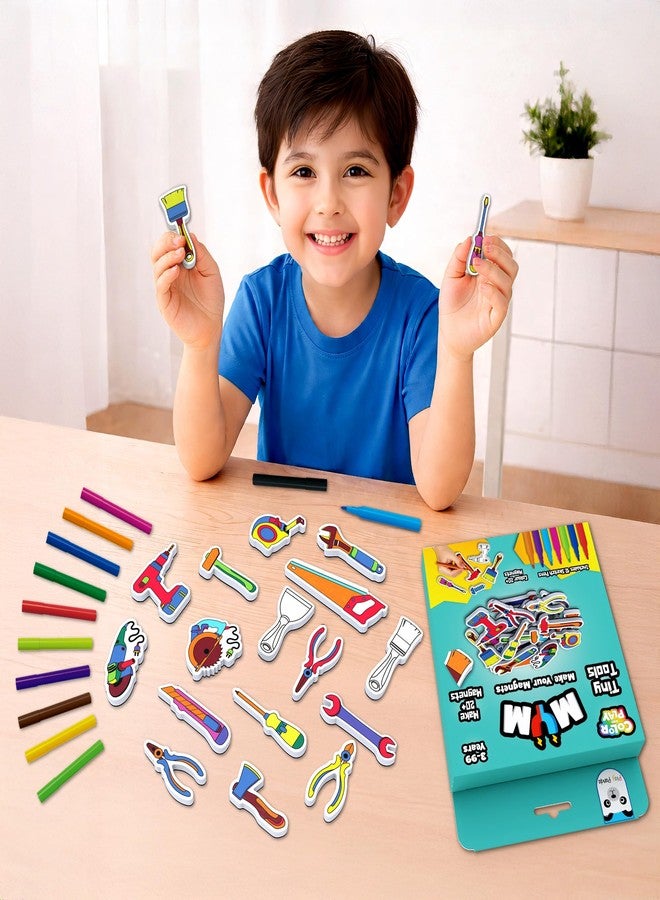 Play Panda MYM Colour & Play Tiny Tools Craft Kit for Kids, Make 20+ Fridge Magnets - Image 2