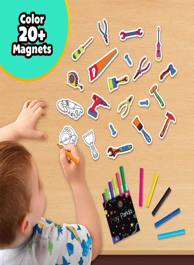 Play Panda MYM Colour & Play Tiny Tools Craft Kit for Kids, Make 20+ Fridge Magnets - Image 3
