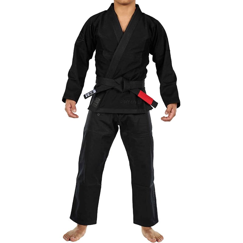 FUJI Elemental Brazilian Jiu Jitsu Gi, BJJ Uniform with Pearl Weave Jacket, made from Cotton Blend Black, Size A1 - Image 1
