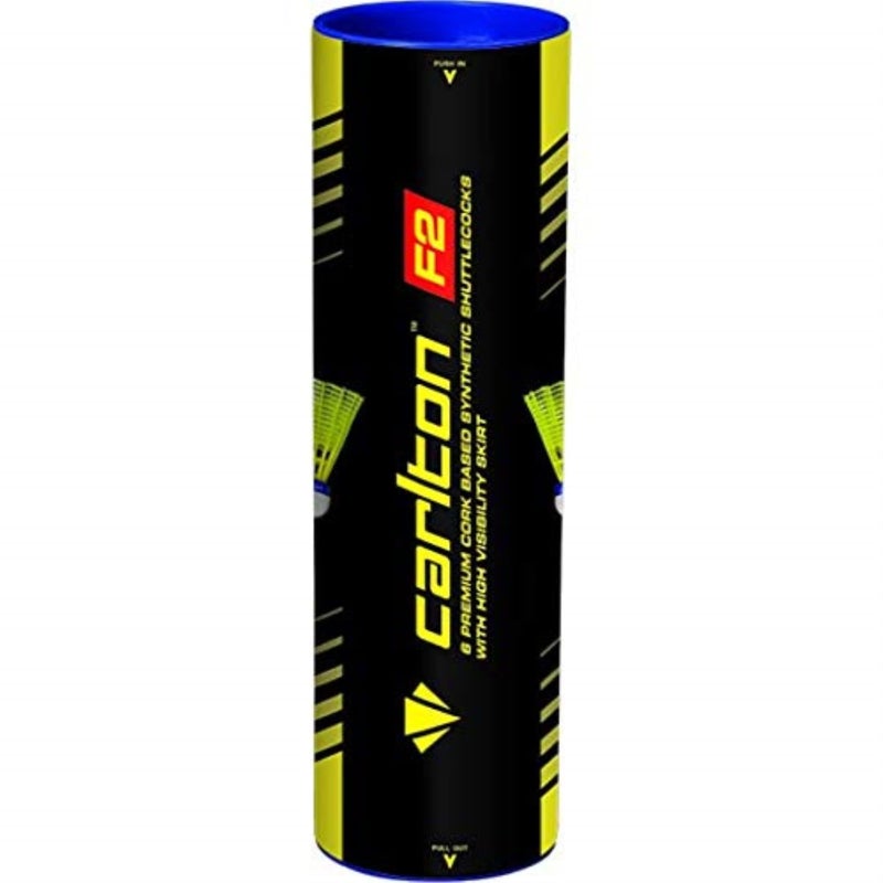 Carlton F2 Medium Speed Badminton Shuttle, Yellow - Image 2