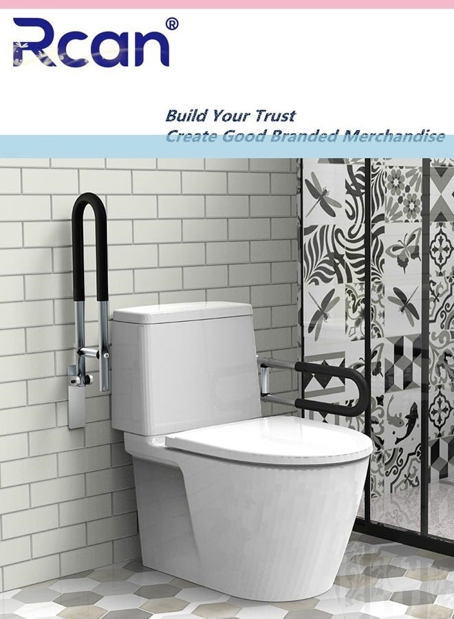 Rcan Handicap Grab Bars Rails 23.6 Inch Toilet Handrails Fall Slip Bathroom Safety Bar Hand Support Rail Handicapped Handrail Accessories for Seniors Elderly Disabled Screw In Safety Grab Bar Handle Mounted Bath Grips  - Image 3
