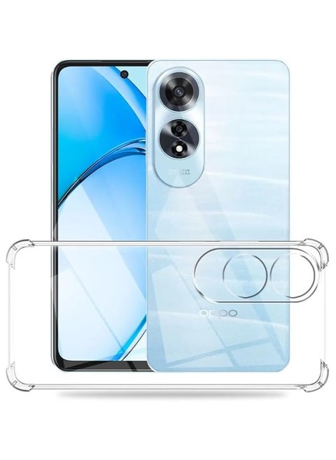 جراب OPPO A60، غطاء خلفي شفاف كريستالي، مادة TPU الناعمة المقاومة للصدمات، نتوء حماية الكاميرا، حواف مبطنة، شفاف (شفاف)