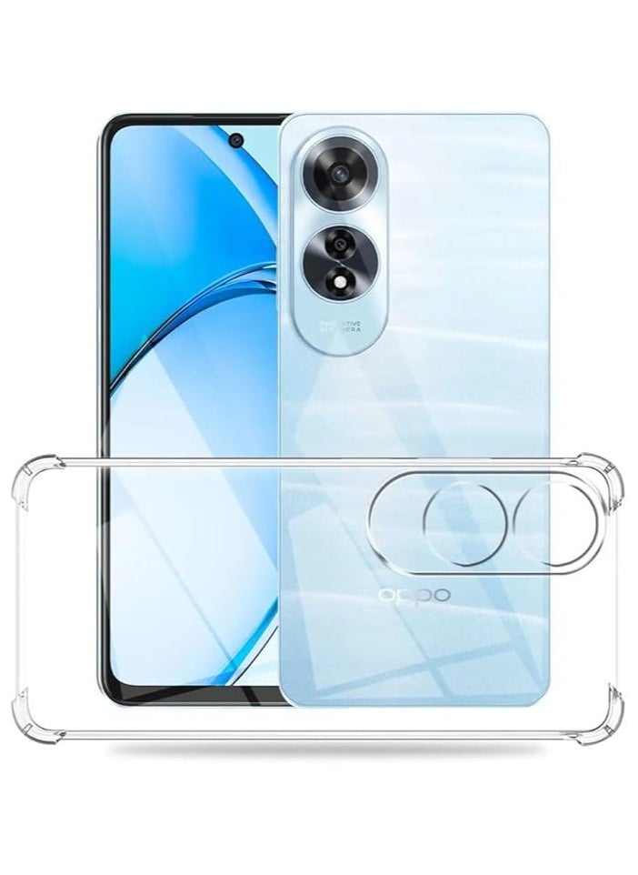 ماركة غير محددة - جراب OPPO A60، غطاء خلفي شفاف كريستالي، مادة TPU الناعمة المقاومة للصدمات، نتوء حماية الكاميرا، حواف مبطنة، شفاف (شفاف) - Image 1