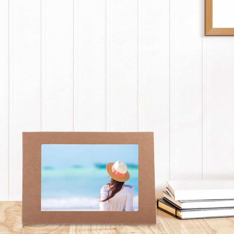 DIY Kraft Paper Photo Frames 6 Inch Set of 10 For Wall Desk Decoration Display - Image 5