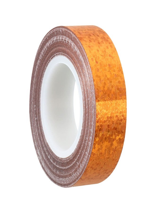 PATIKIL Glitter Sparkle Tape 15mm x 5m, 1 Pack Holographic Art Decorative Masking Tapes Self-Adhesive for DIY Scrapbook Art Craft Wrapping, Gold Tone - Image 1