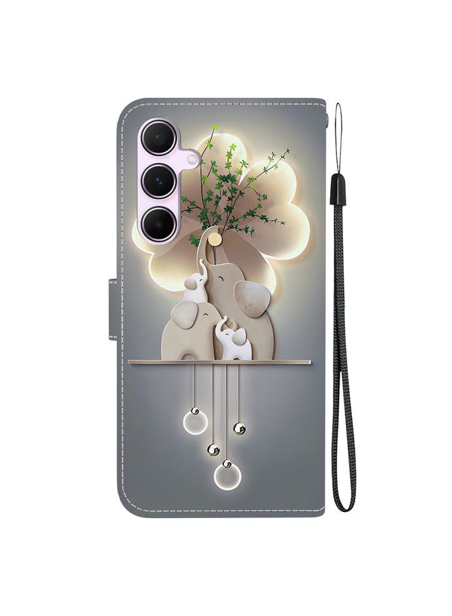 اس-توب جراب لهاتف Samsung Galaxy A55 5G مصنوع من الجلد برسومات ملونة وملمس كريستالي - Image 3