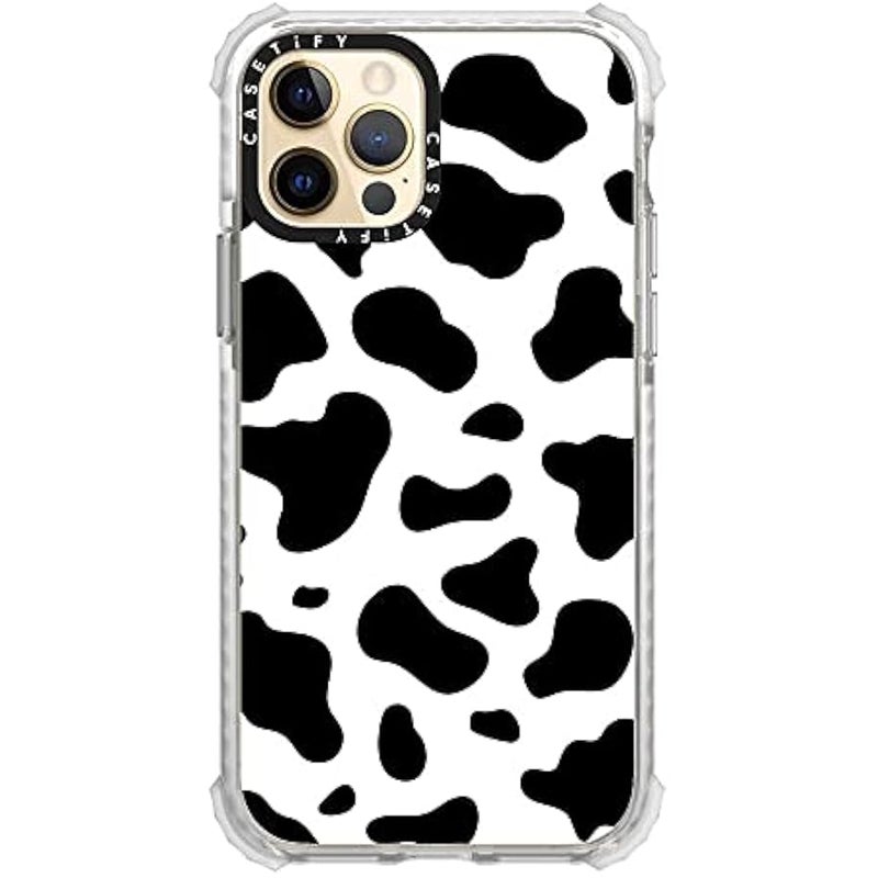 Casetify Ultra Impact Case for iPhone 12 / iPhone 12 Pro - Cow Print - Clear Frost - Image 3
