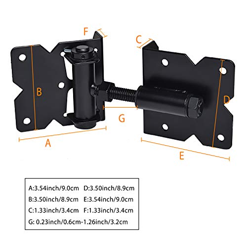 SANKINS Self Closing Gate Hardware Hinges Heavy Duty for Wooden/Vinyl/PVC Fences,90 Degree Adjustable, with Installation Screws and Swing Adjuster Tool,2 Pack/Set,Black - Image 4