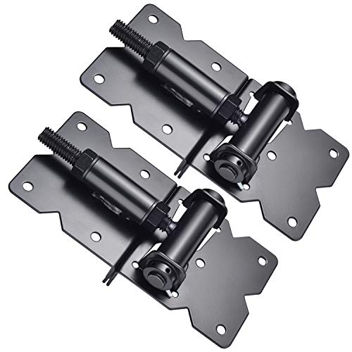 SANKINS Self Closing Gate Hardware Hinges Heavy Duty for Wooden/Vinyl/PVC Fences,90 Degree Adjustable, with Installation Screws and Swing Adjuster Tool,2 Pack/Set,Black - Image 5