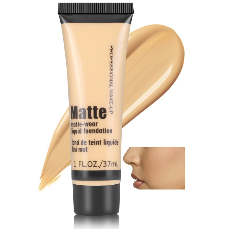 Boobeen Full Coverage Foundation Concealer Liquid Foundation Matte Creamy Foundation Smoothing Lightweight Flawless Makeup Base - Image 3